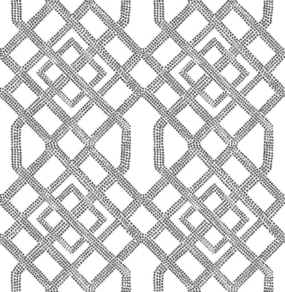 A-Street Prints Traverse Black Trellis Wallpaper, 20.5-in by 33-ft