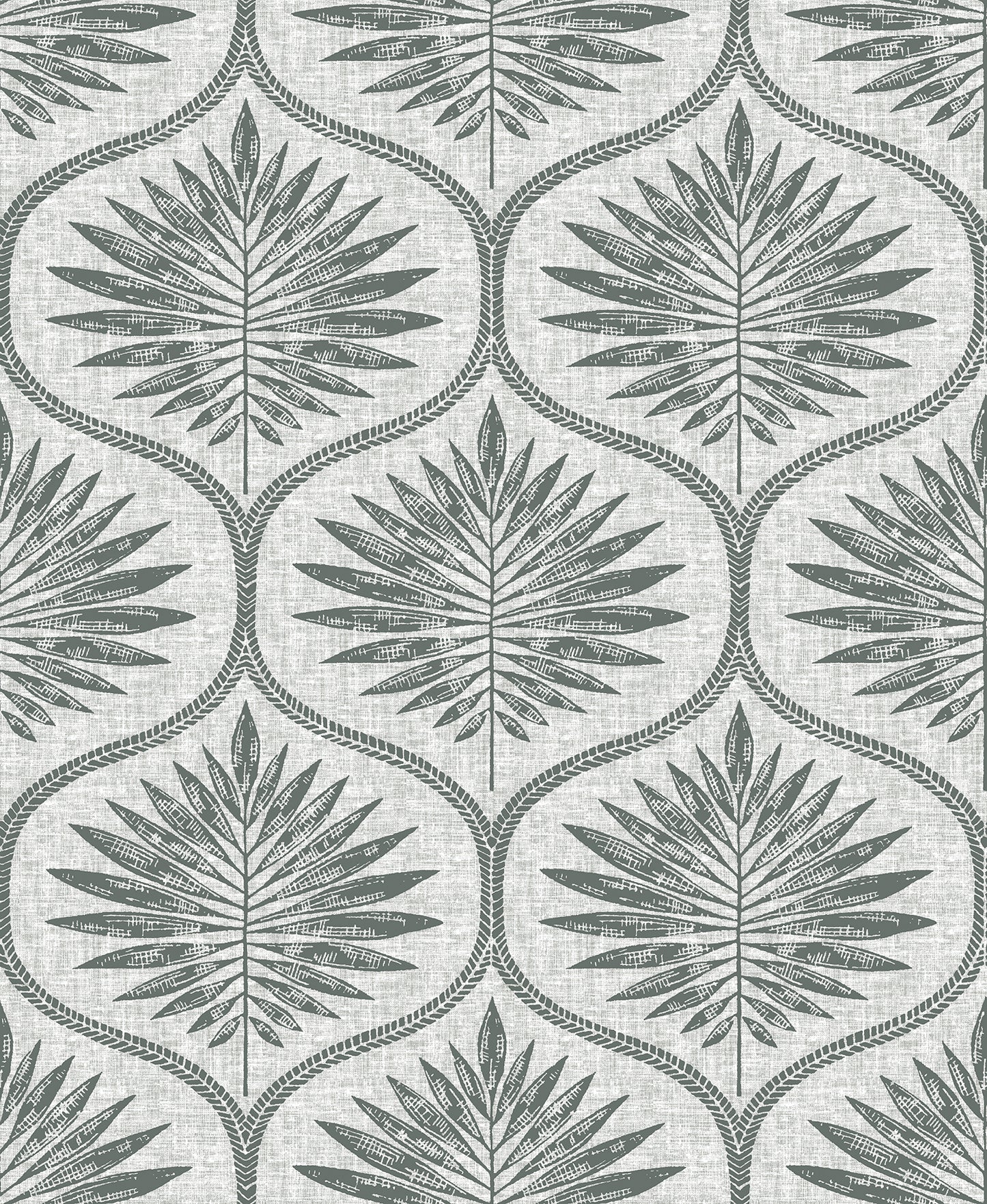 A-Street Prints Laurel Grey Ogee Wallpaper, 20.5-in by 33-ft