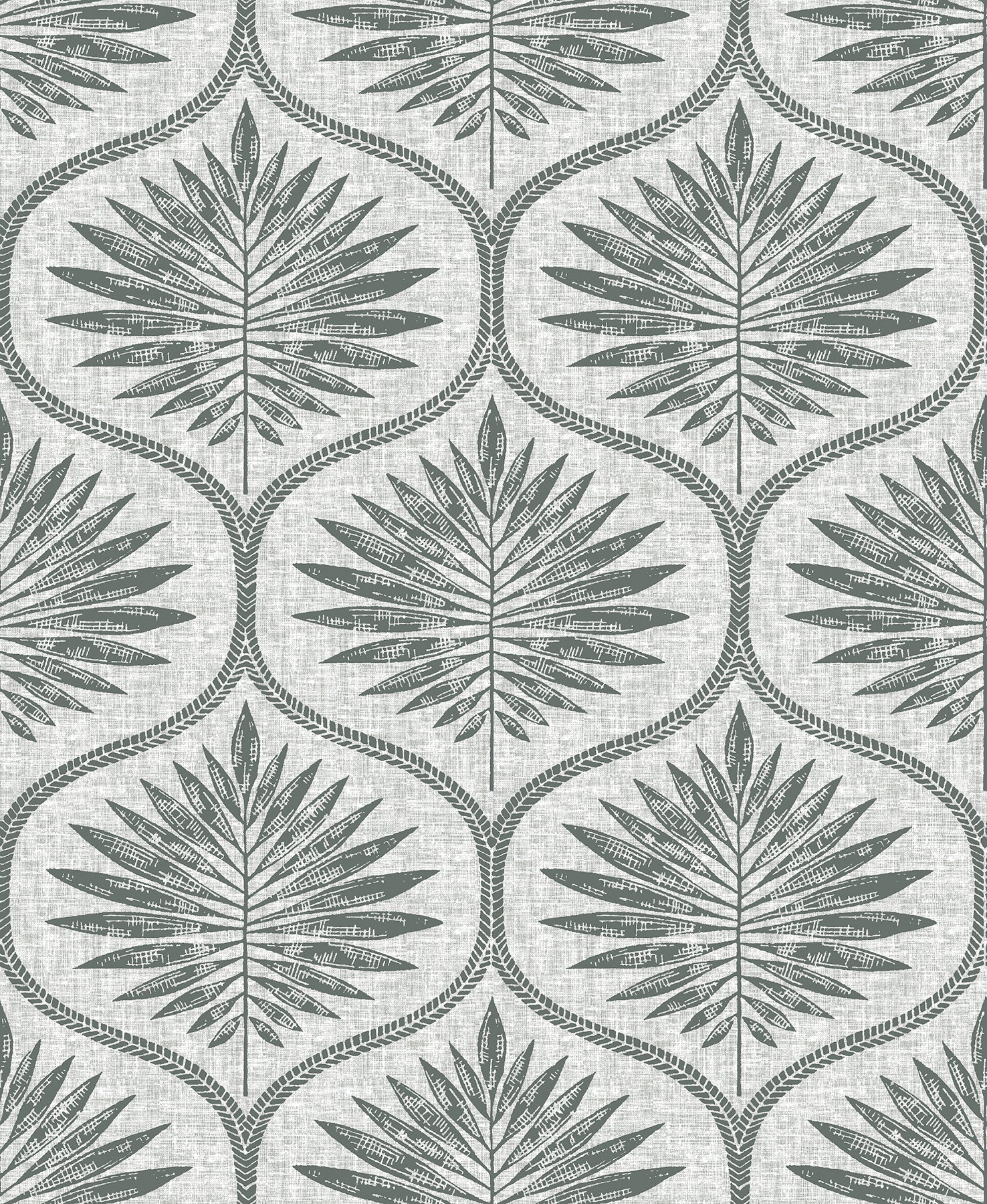 A-Street Prints Laurel Grey Ogee Wallpaper, 20.5-in by 33-ft