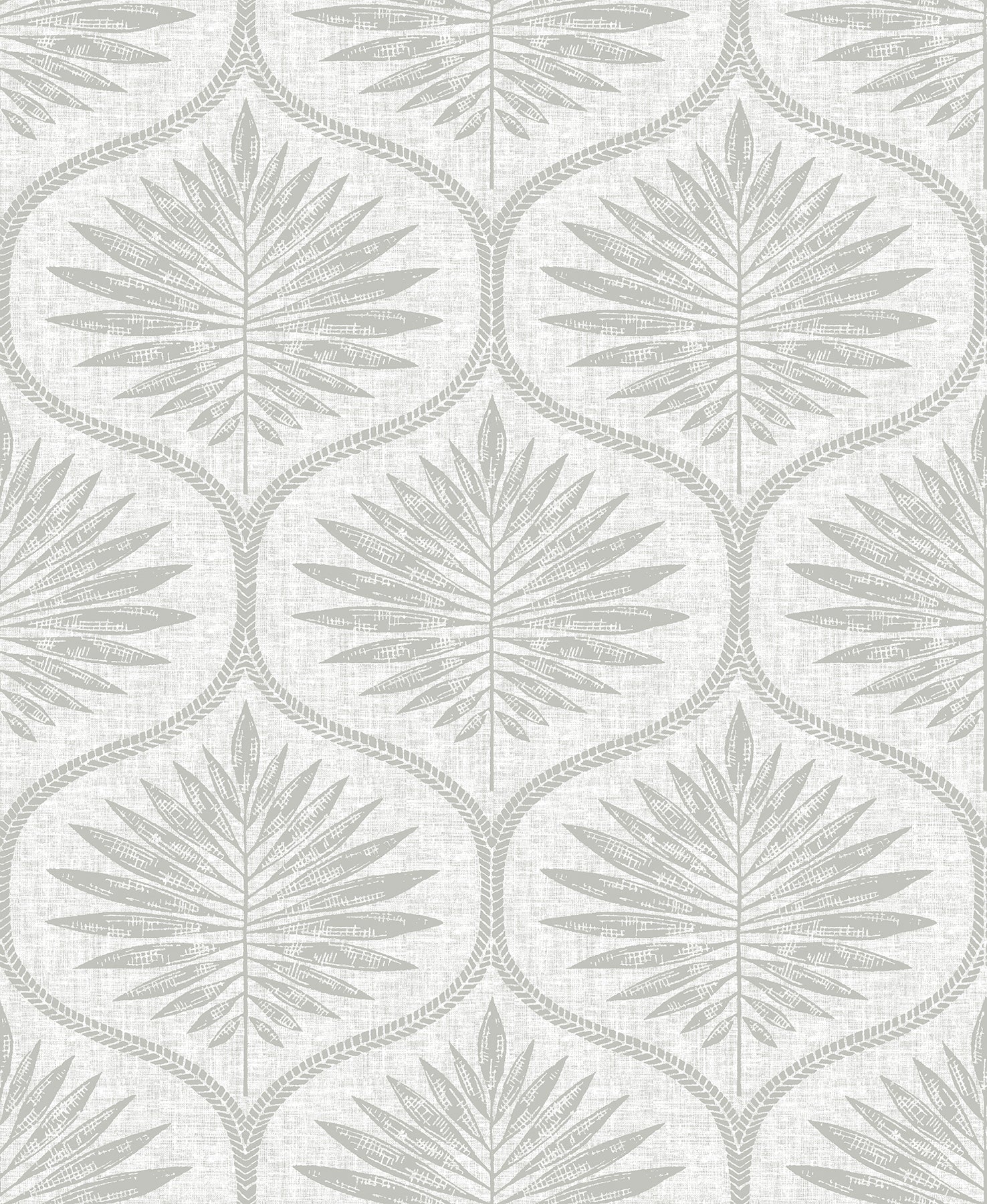 A-Street Prints Laurel Light Grey Ogee Wallpaper, 20.5-in by 33-ft