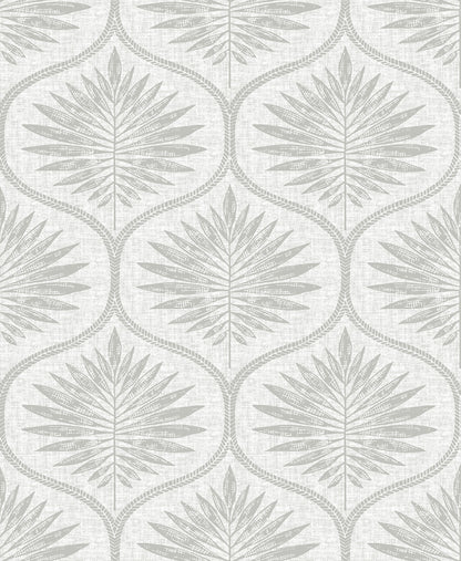 A-Street Prints Laurel Light Grey Ogee Wallpaper, 20.5-in by 33-ft