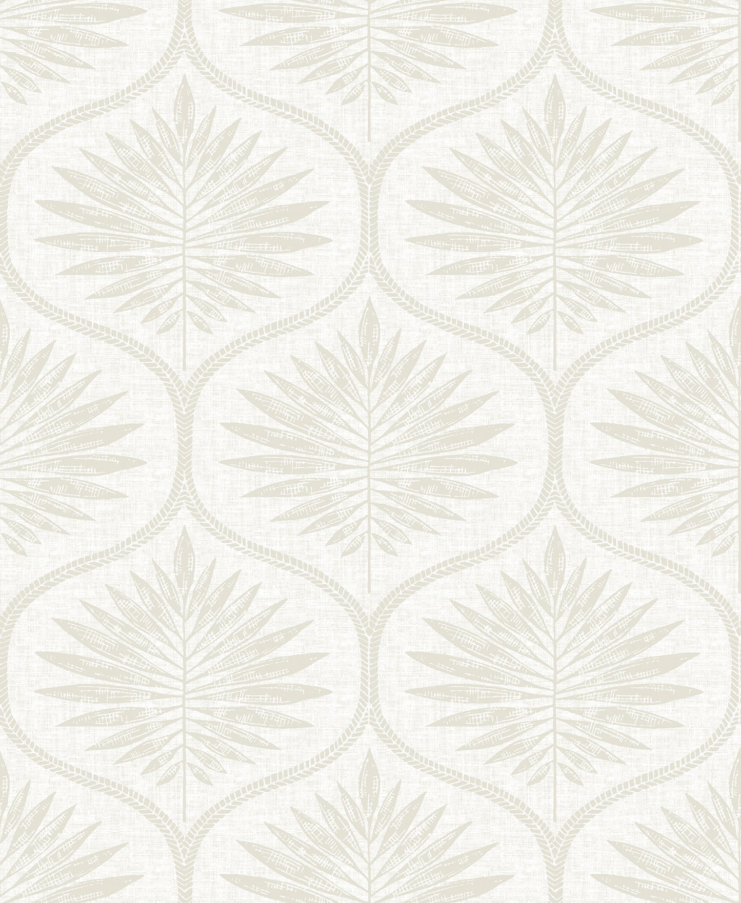 A-Street Prints Laurel Bone Ogee Wallpaper, 20.5-in by 33-ft