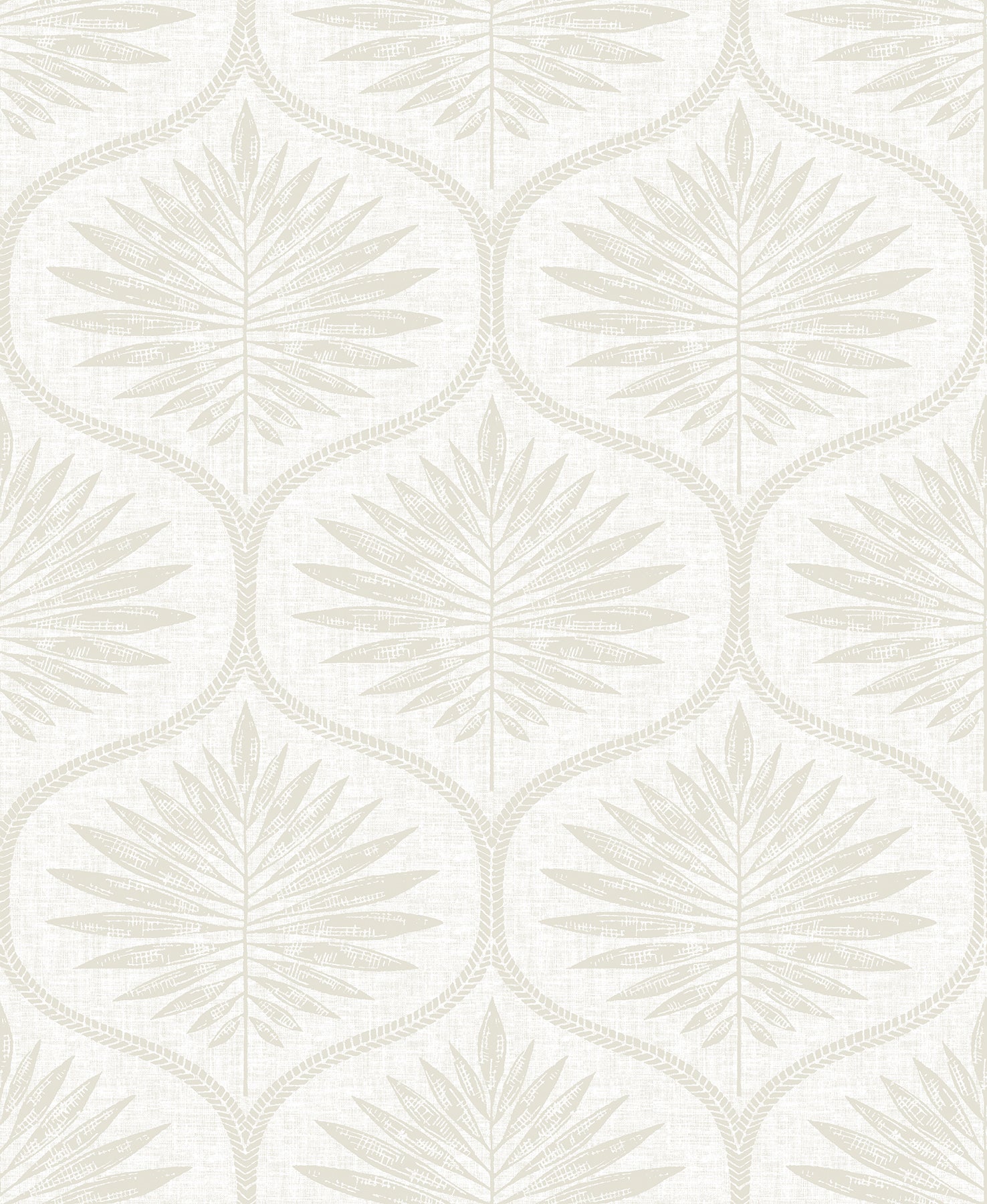 A-Street Prints Laurel Bone Ogee Wallpaper, 20.5-in by 33-ft