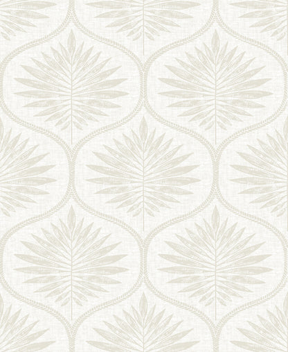 A-Street Prints Laurel Bone Ogee Wallpaper, 20.5-in by 33-ft