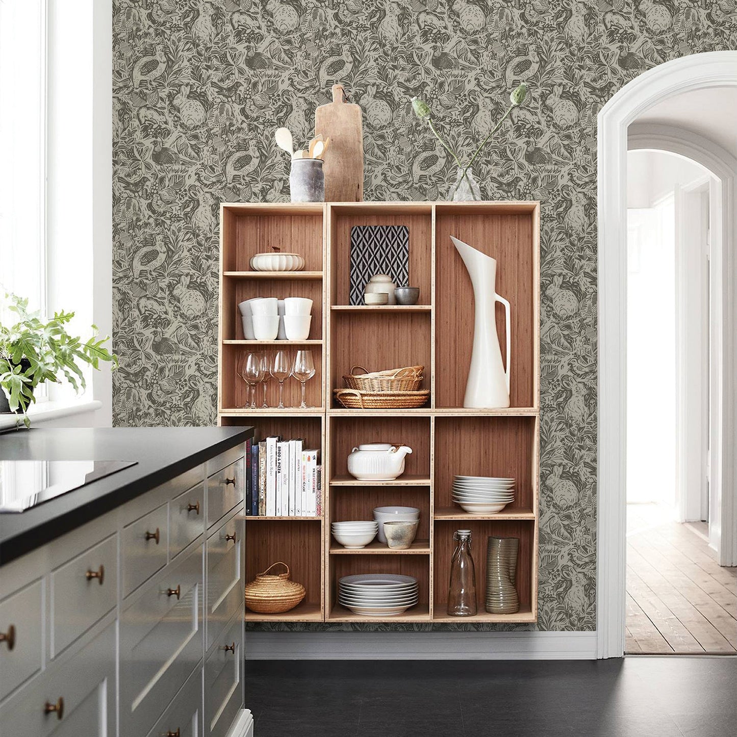 A-Street Prints Revival Brown Fauna Wallpaper, 20.5-in by 33-ft