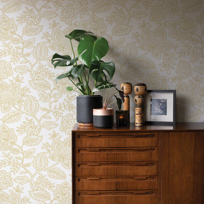 A-Street Prints Larkin Khaki Khaki Floral Wallpaper, 20.5-in by 33-ft