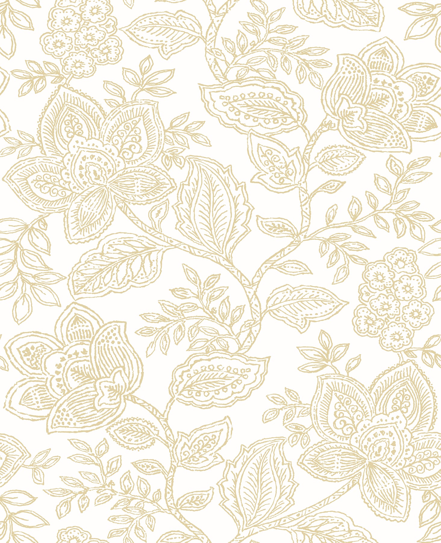 A-Street Prints Larkin Khaki Khaki Floral Wallpaper, 20.5-in by 33-ft