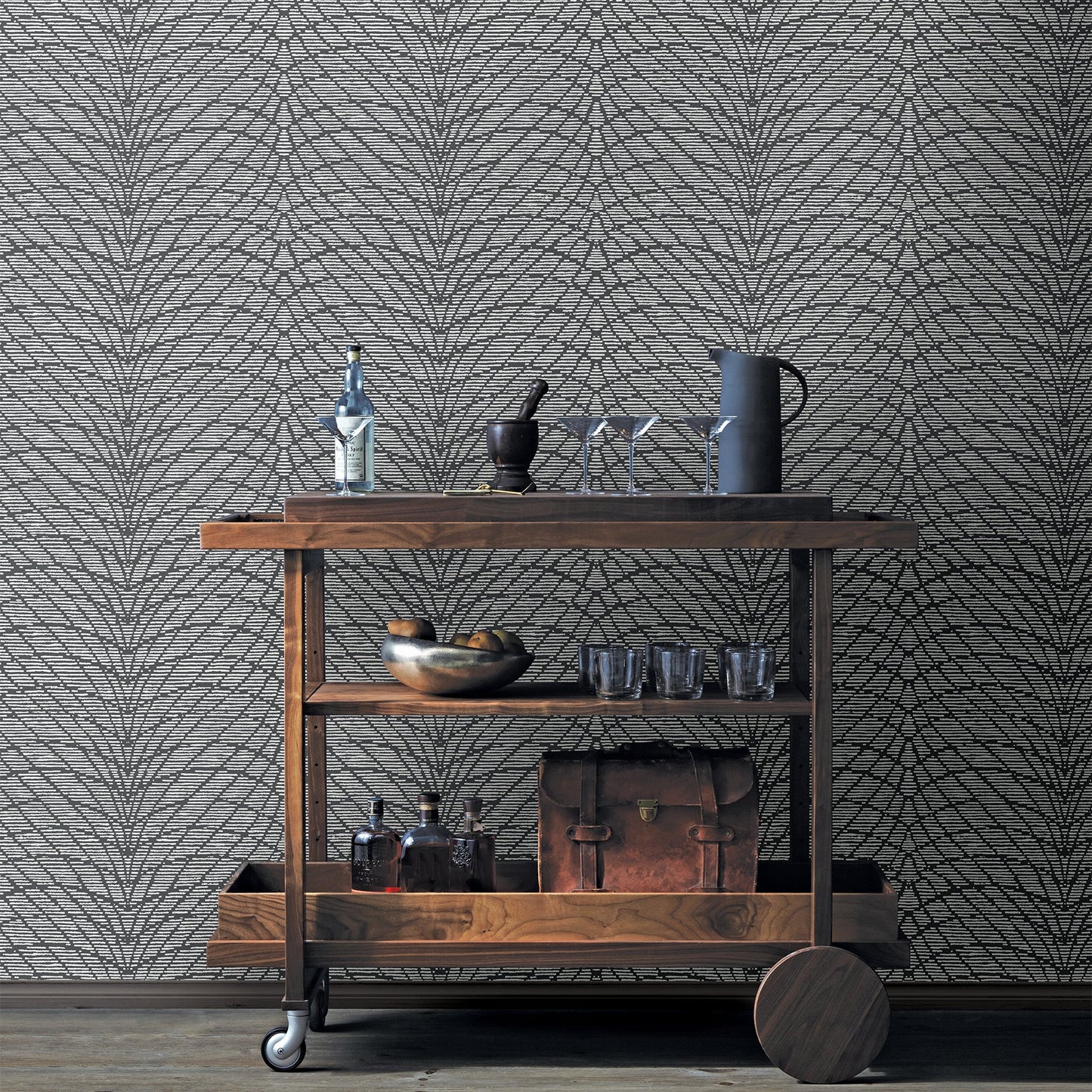 A-Street Prints Aperion Dark Brown Chevron Wallpaper, 20.5-in by 33-ft