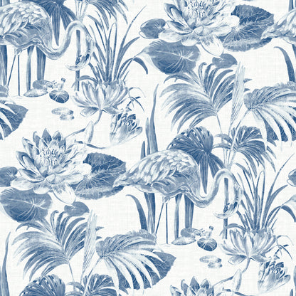 A-Street Prints Frolic Blue Lagoon Wallpaper, 27-in by 27-ft