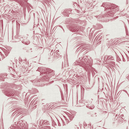 A-Street Prints Frolic Magenta Lagoon Wallpaper, 27-in by 27-ft