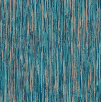 Fine Decor Kofi Blue Faux Grasscloth Wallpaper, 20.5-in by 33-ft