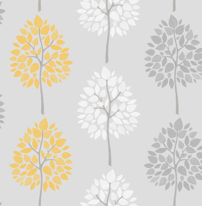 Fine Decor Alder Grey Tree Wallpaper, 20.5-in by 33-ft