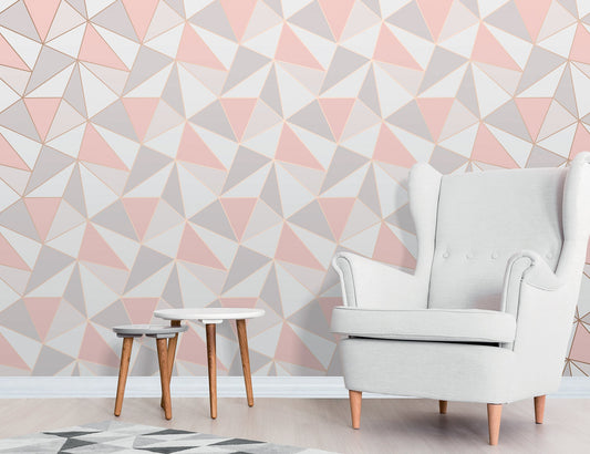 Fine Decor Arken Rose Gold Geometric Wallpaper, 20.5-in by 33-ft