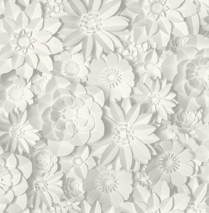 Fine Decor Dacre White Floral Wallpaper, 20.5-in by 33-ft