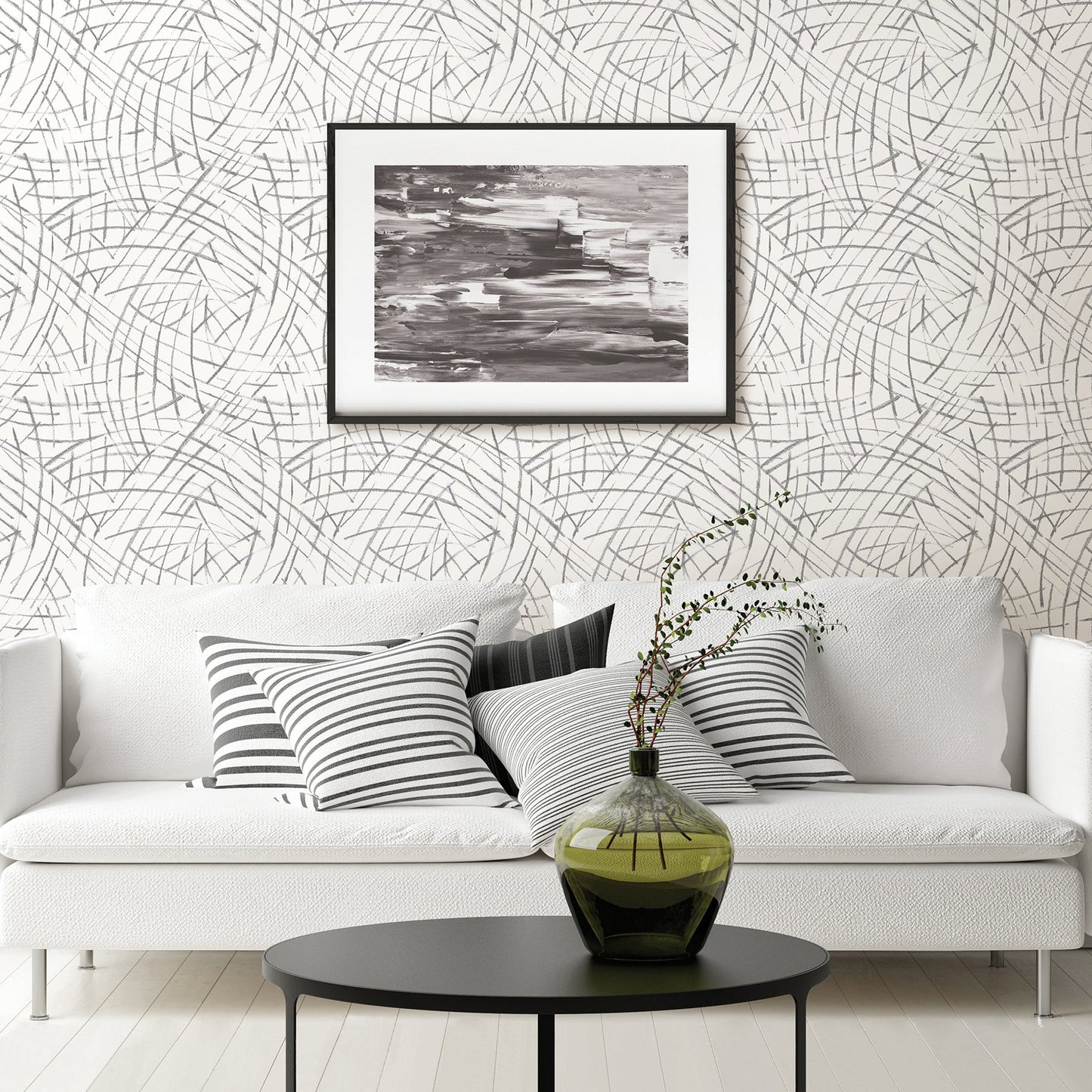 A-Street Prints Willy Grey Brushstrokes Wallpaper, 20.5-in by 33-ft