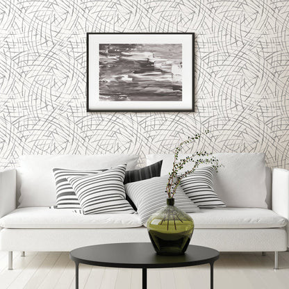 A-Street Prints Willy Grey Brushstrokes Wallpaper, 20.5-in by 33-ft