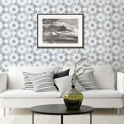 A-Street Prints Babylon Blue Abstract Floral Wallpaper, 20.5-in by 33-ft