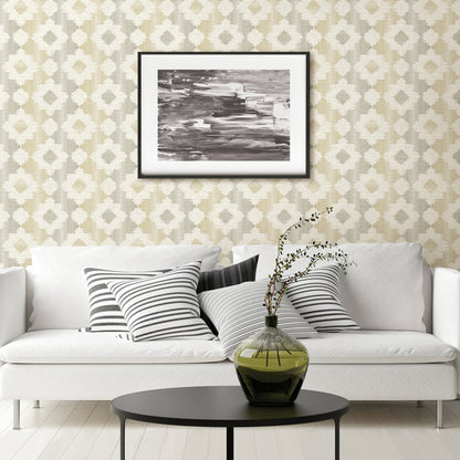 A-Street Prints Babylon Mustard Abstract Floral Wallpaper, 20.5-in by 33-ft