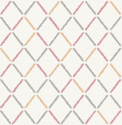 A-Street Prints Allotrope Rose Linen Geometric Wallpaper, 20.5-in by 33-ft