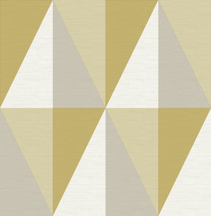 A-Street Prints Aspect Yellow Geometric Faux Grasscloth Wallpaper, 20.5-in by 33-ft