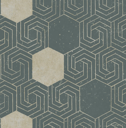 A-Street Prints Momentum Dark Green Geometric Wallpaper, 20.5-in by 33-ft