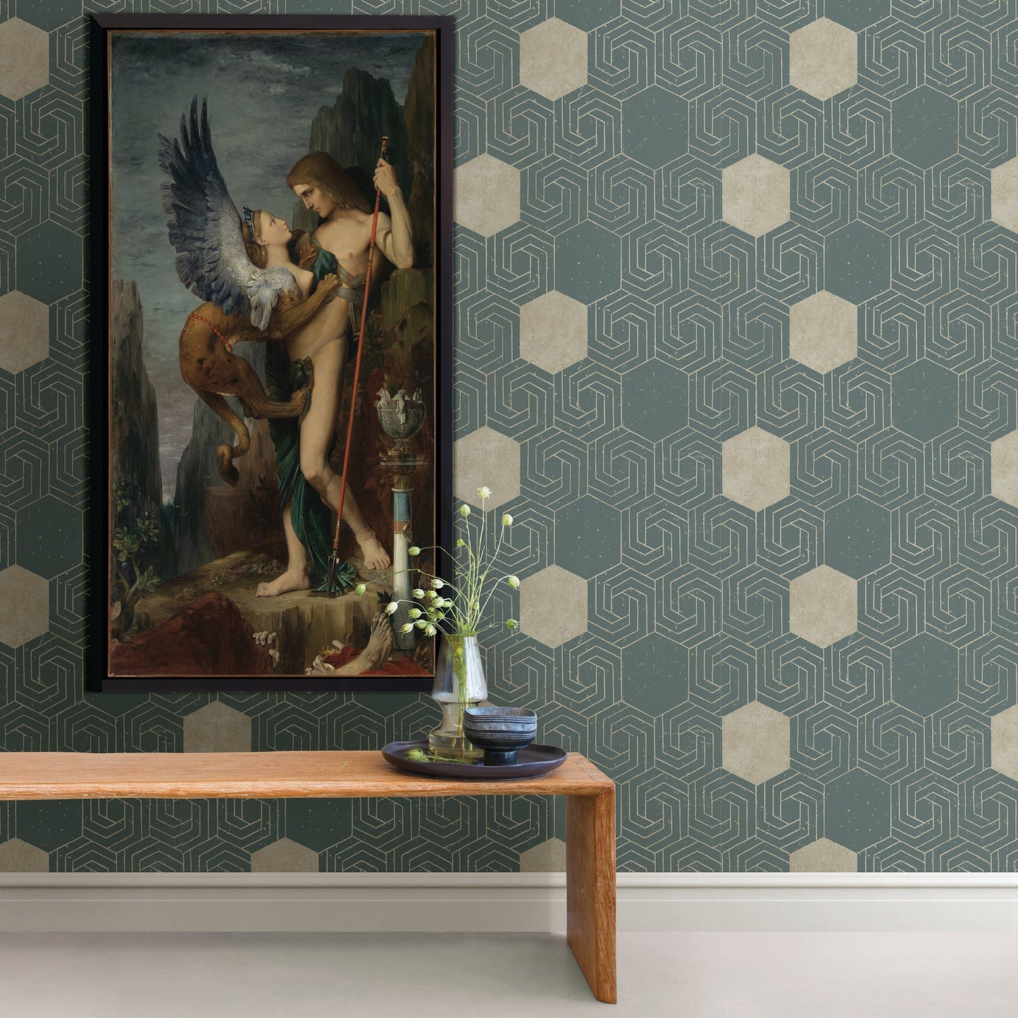 A-Street Prints Momentum Dark Green Geometric Wallpaper, 20.5-in by 33-ft