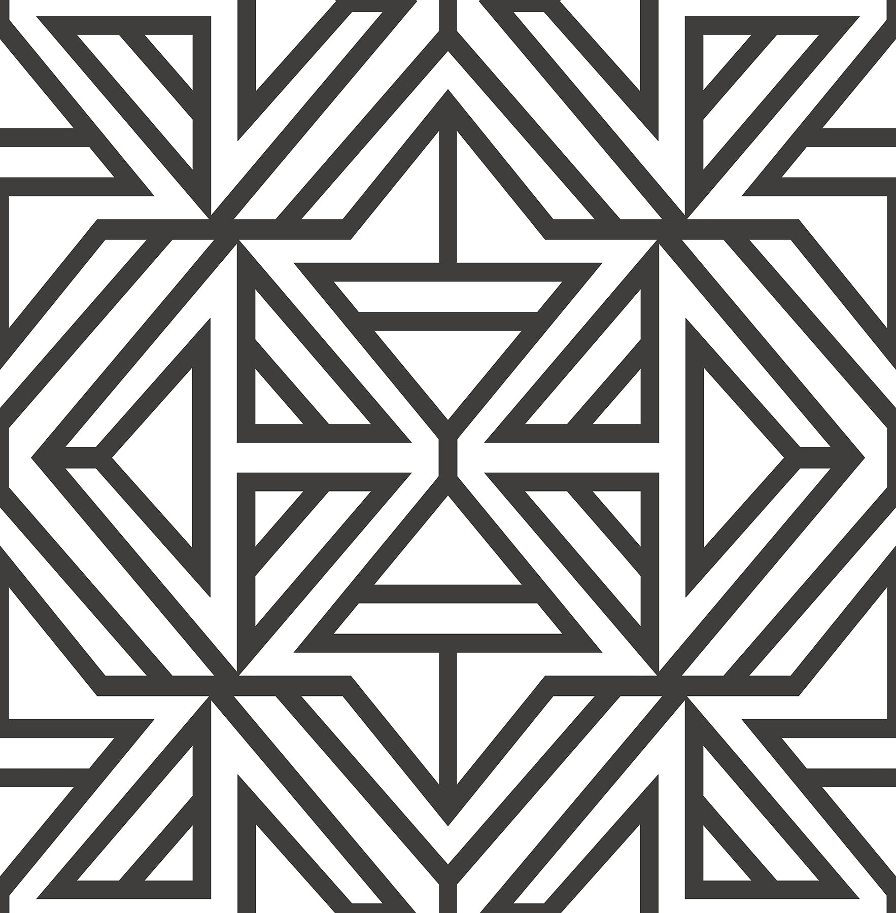 A-Street Prints Helios Black Geometric Wallpaper, 20.5-in by 33-ft