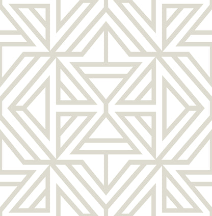 A-Street Prints Helios Bone Geometric Wallpaper, 20.5-in by 33-ft