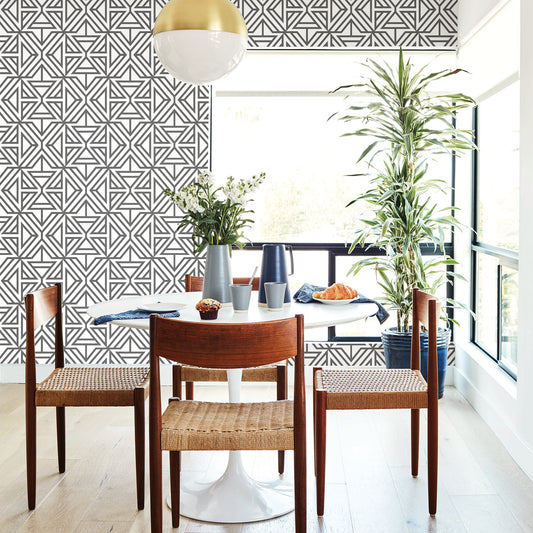 A-Street Prints Helios Taupe Geometric Wallpaper, 20.5-in by 33-ft