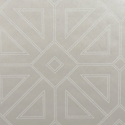 A-Street Prints Voltaire Platinum Beaded Geometric Wallpaper, 20.5-in by 33-ft