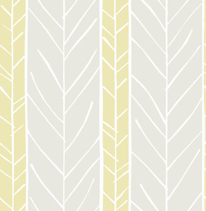 A-Street Prints Lottie Yellow Stripe Wallpaper, 20.5-in by 33-ft