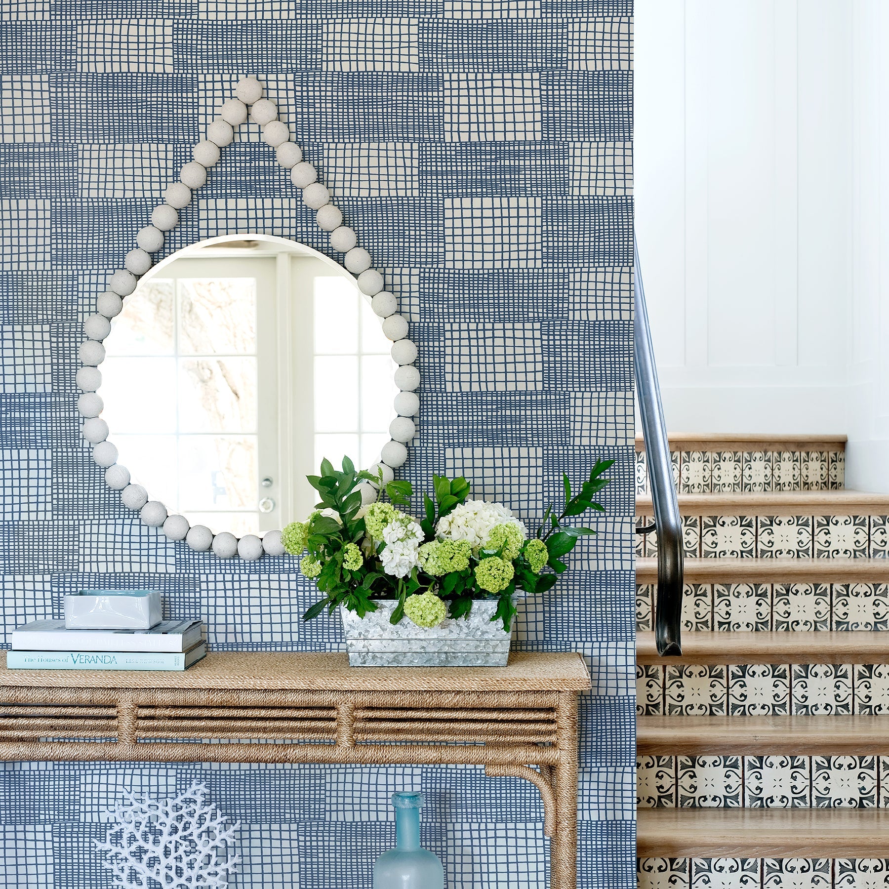 A-Street Prints Maxwell Blue Geometric Wallpaper, 20.5-in by 33-ft