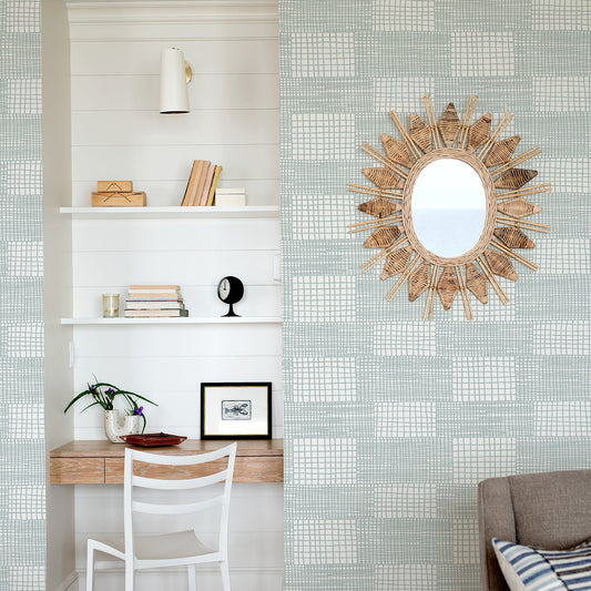 A-Street Prints Maxwell Aqua Geometric Wallpaper, 20.5-in by 33-ft