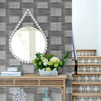 A-Street Prints Maxwell Black Geometric Wallpaper, 20.5-in by 33-ft