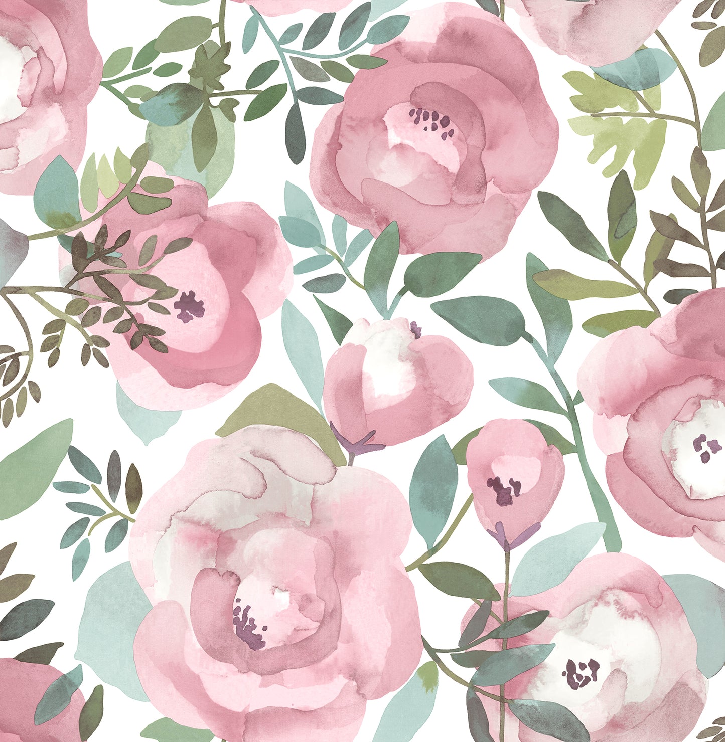 A-Street Prints Orla Pink Floral Wallpaper, 20.5-in by 33-ft