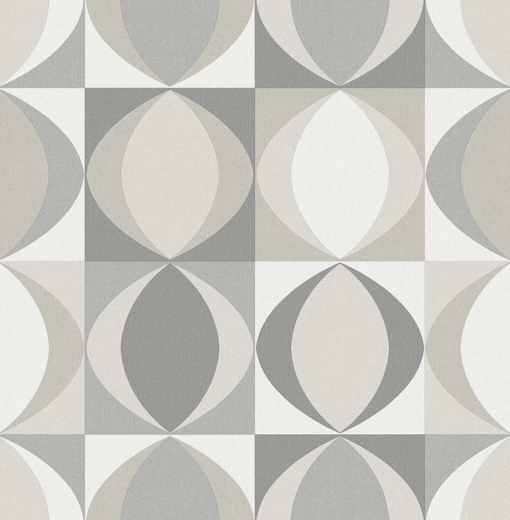 A-Street Prints Archer Grey Linen Geometric Wallpaper, 20.5-in by 33-ft