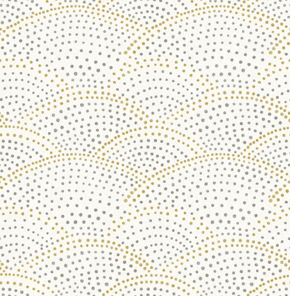 A-Street Prints Bennett Grey Dotted Scallop Wallpaper, 20.5-in by 33-ft