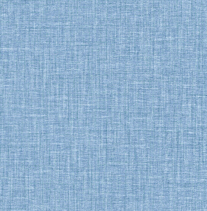 A-Street Prints Jocelyn Blue Faux Linen Wallpaper, 20.5-in by 33-ft