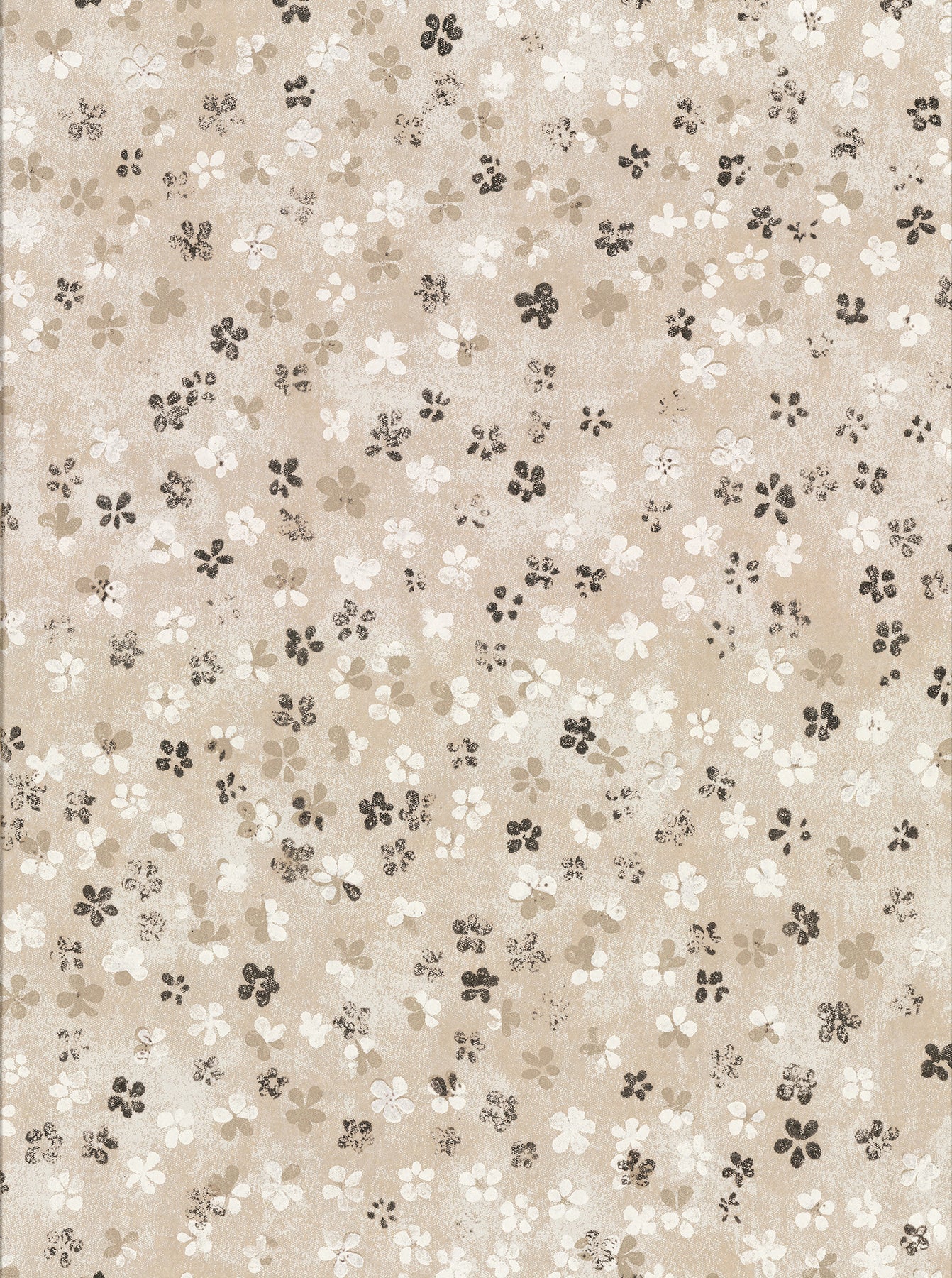 Brewster Cosima Beige Miniature Floral Wallpaper, 27-in by 27-ft