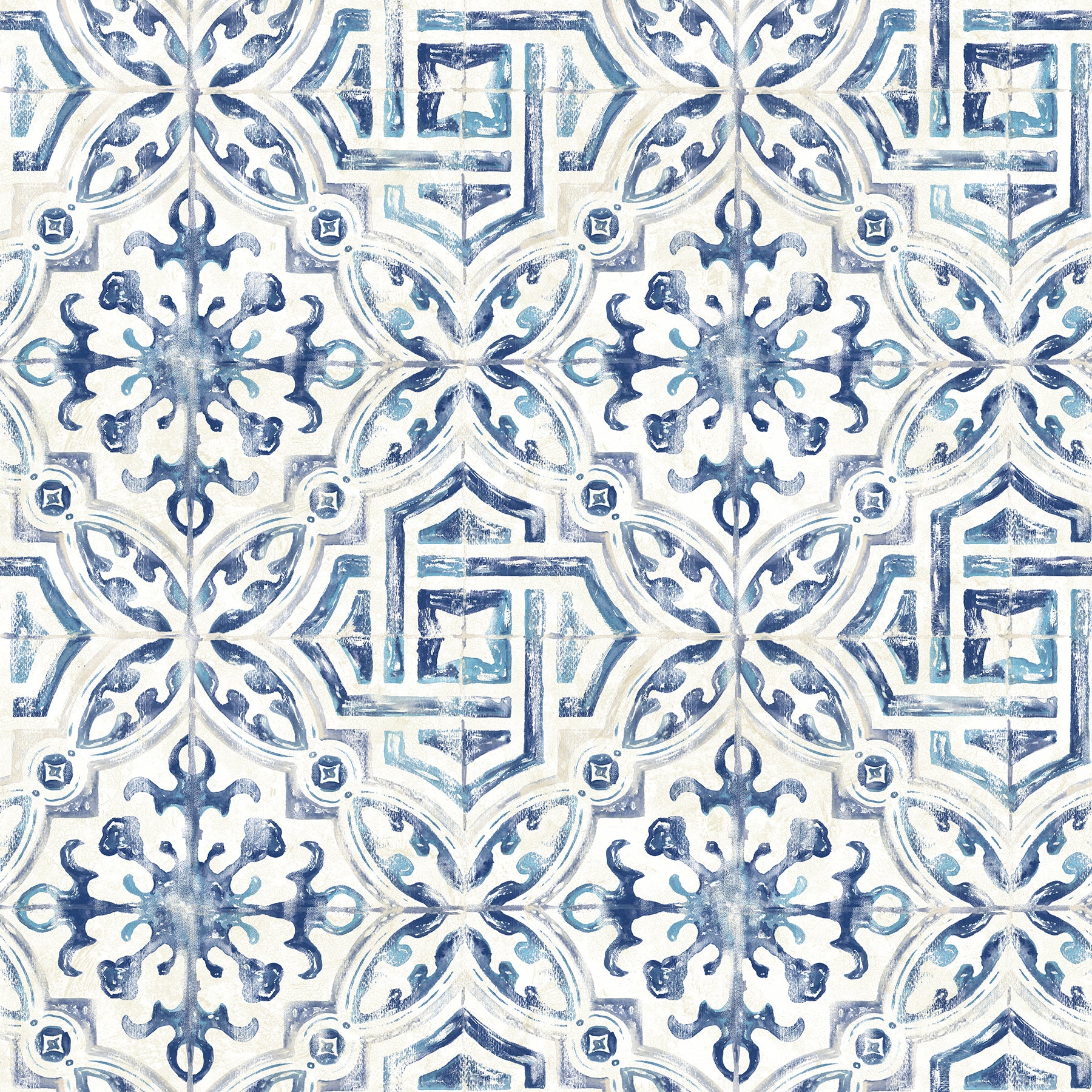 Brewster Sonoma Navy Spanish Tile Wallpaper, 20.5-in by 33-ft