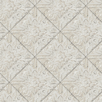 Brewster Brandi Grey Tin Tile Wallpaper, 20.5-in by 33-ft