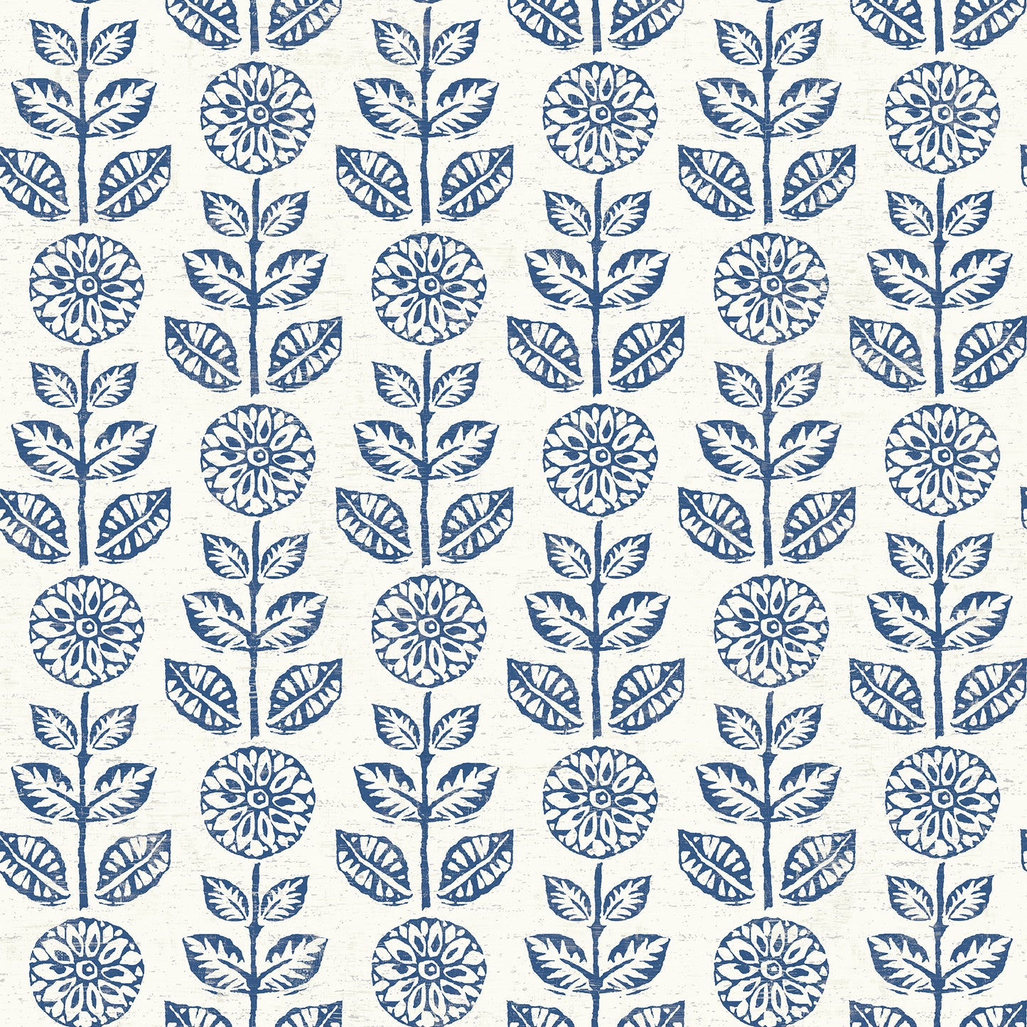 Brewster Dolly Navy Folk Floral Wallpaper, 20.5-in by 33-ft