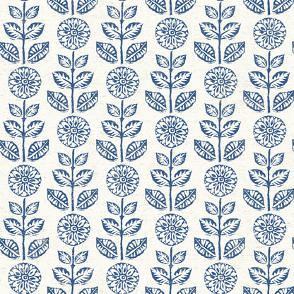 Brewster Dolly Navy Folk Floral Wallpaper, 20.5-in by 33-ft