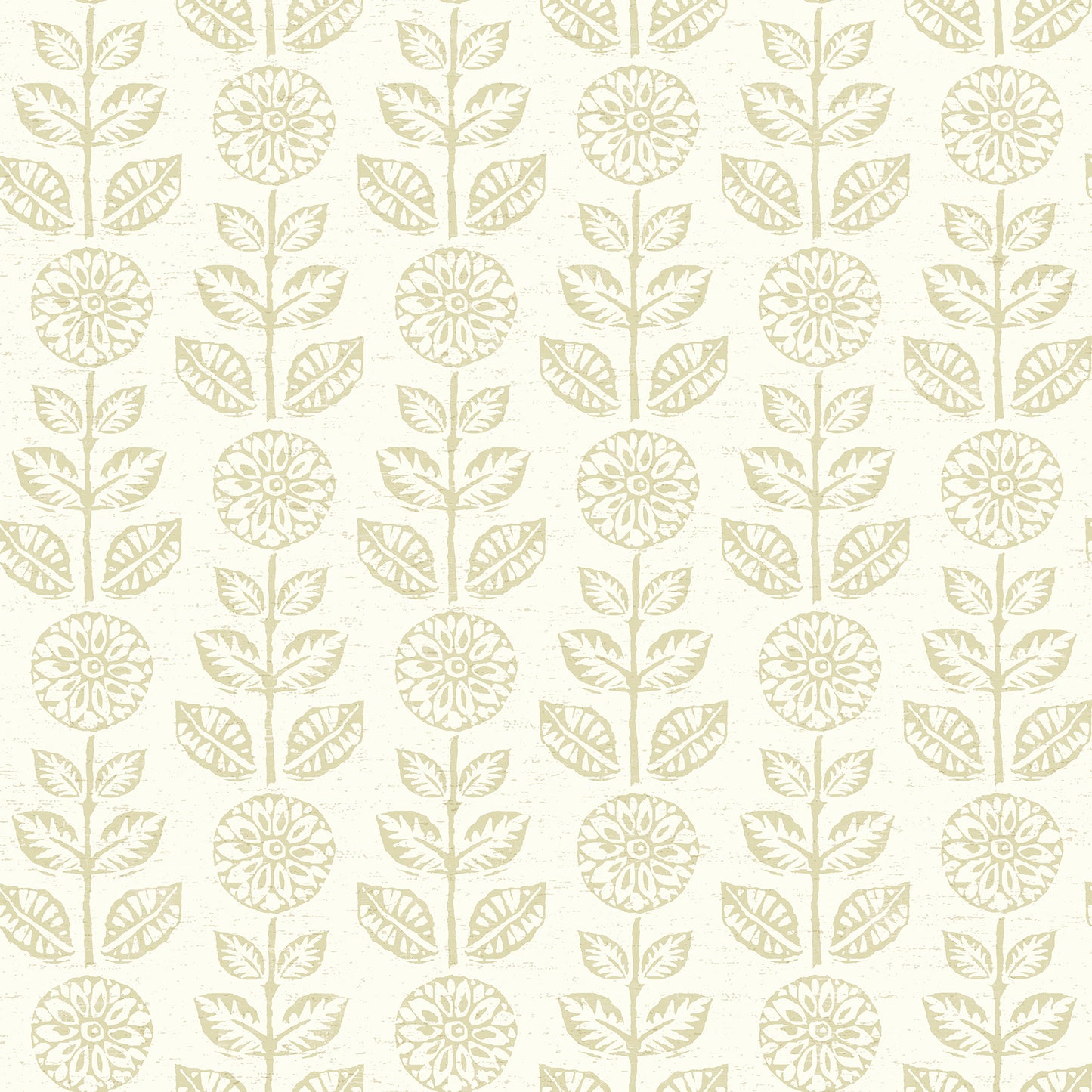 Brewster Dolly Neutral Folk Floral Wallpaper, 20.5-in by 33-ft