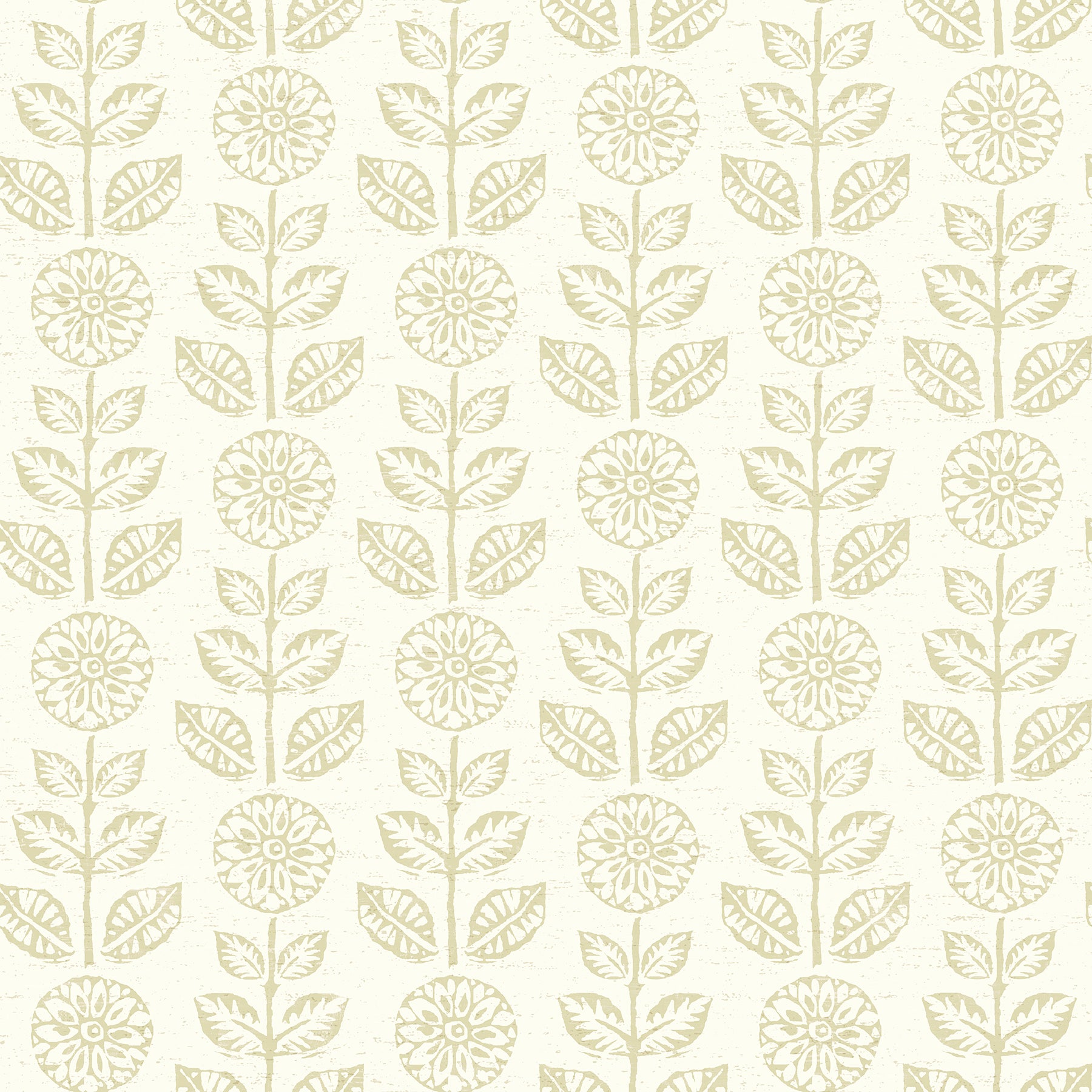 Brewster Dolly Neutral Folk Floral Wallpaper, 20.5-in by 33-ft