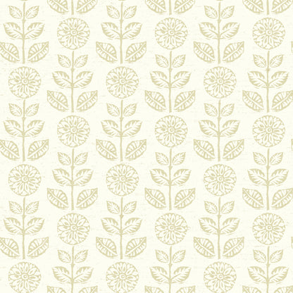 Brewster Dolly Neutral Folk Floral Wallpaper, 20.5-in by 33-ft