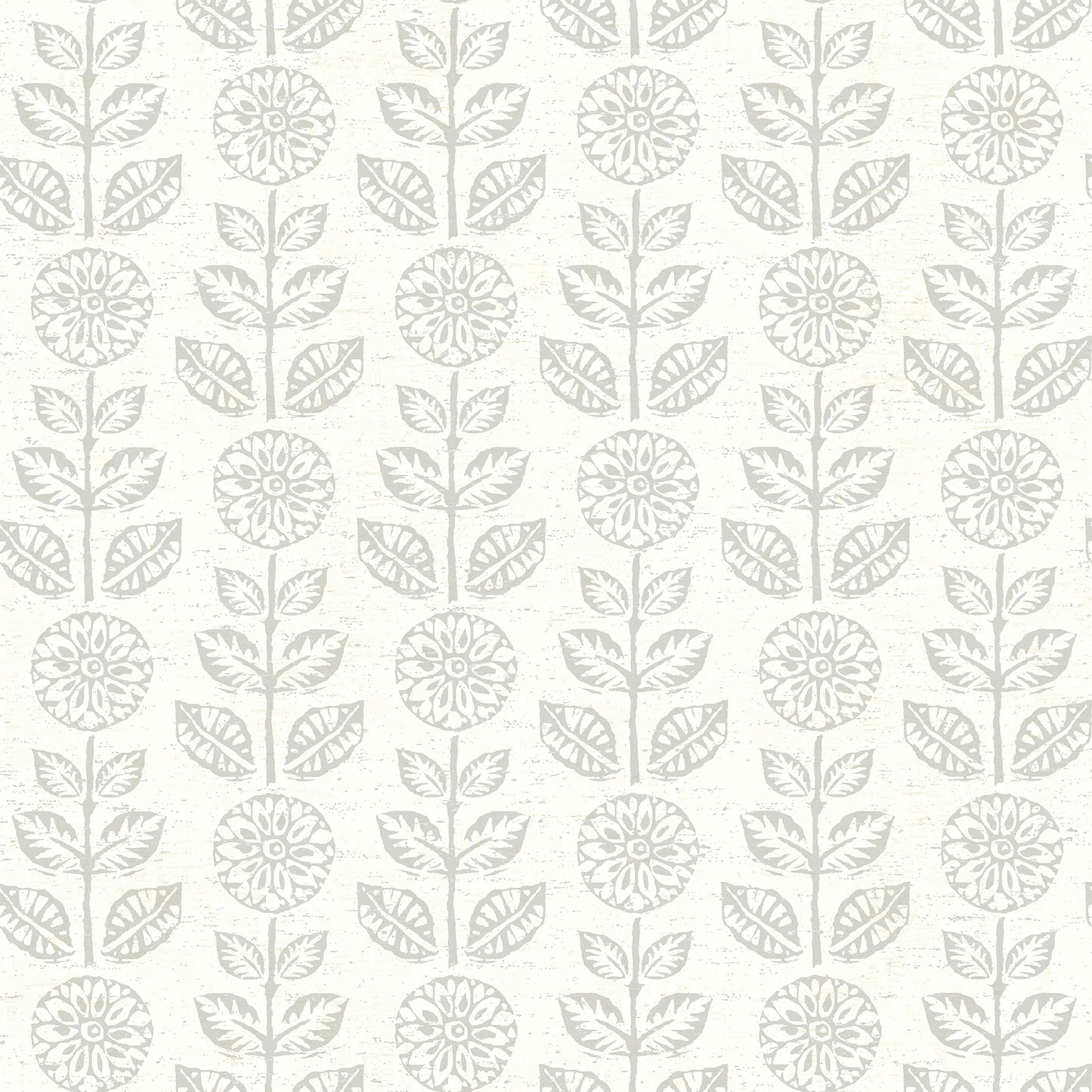 Brewster Dolly Taupe Folk Floral Wallpaper, 20.5-in by 33-ft