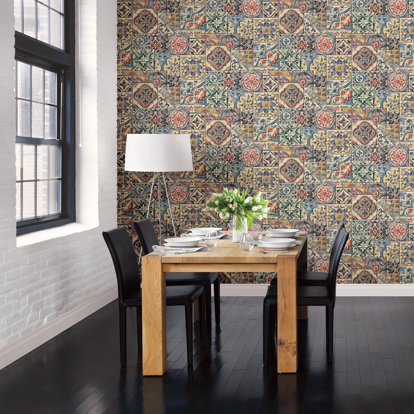 Brewster Marrakesh Multicolor Global Tiles Wallpaper, 20.5-in by 33-ft