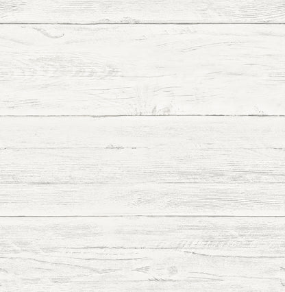 Brewster Adair White Shiplap Wallpaper, 20.5-in by 33-ft