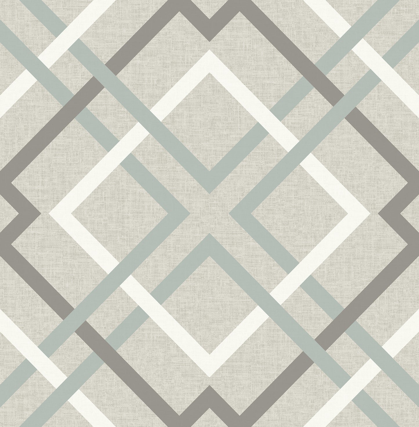 Brewster Saltire Taupe Geometric Wallpaper, 20.5-in by 33-ft